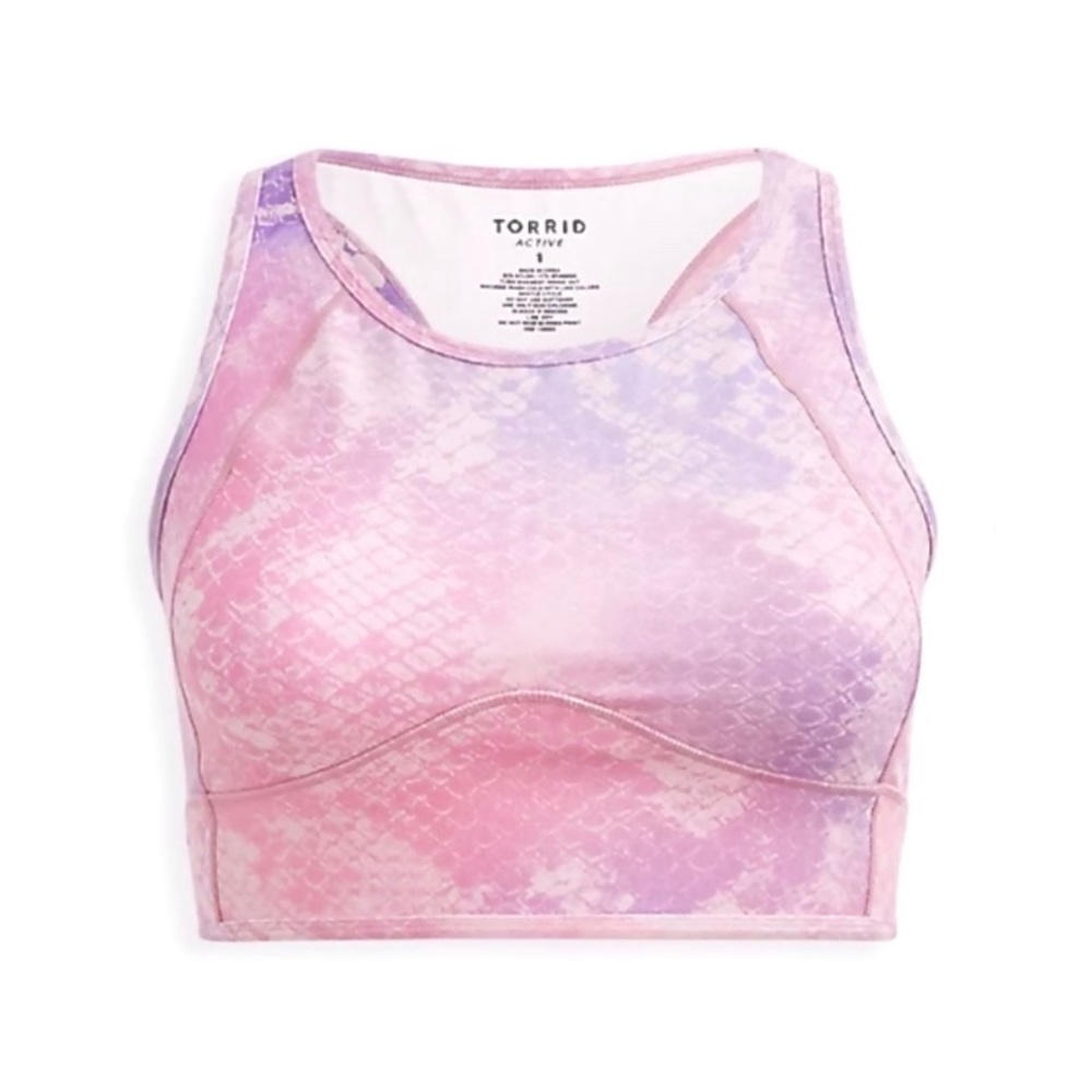 TORRID LONGLINE SPORTS BRA - PERFORMANCE CORE PURPLE PINK SHINE